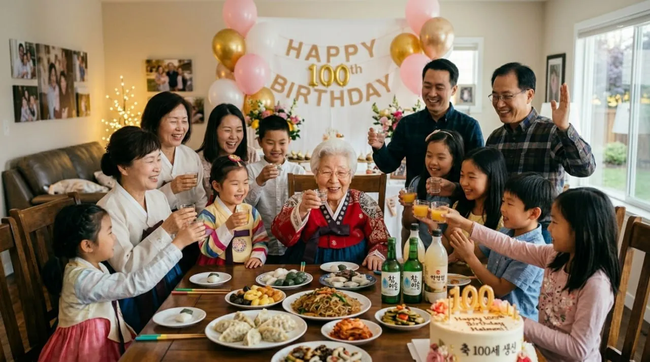 관악구 100세 어르신 장수축하물품 - 100세 생신을 맞이한 어르신께 존경의 마음을 표현하는 이미지